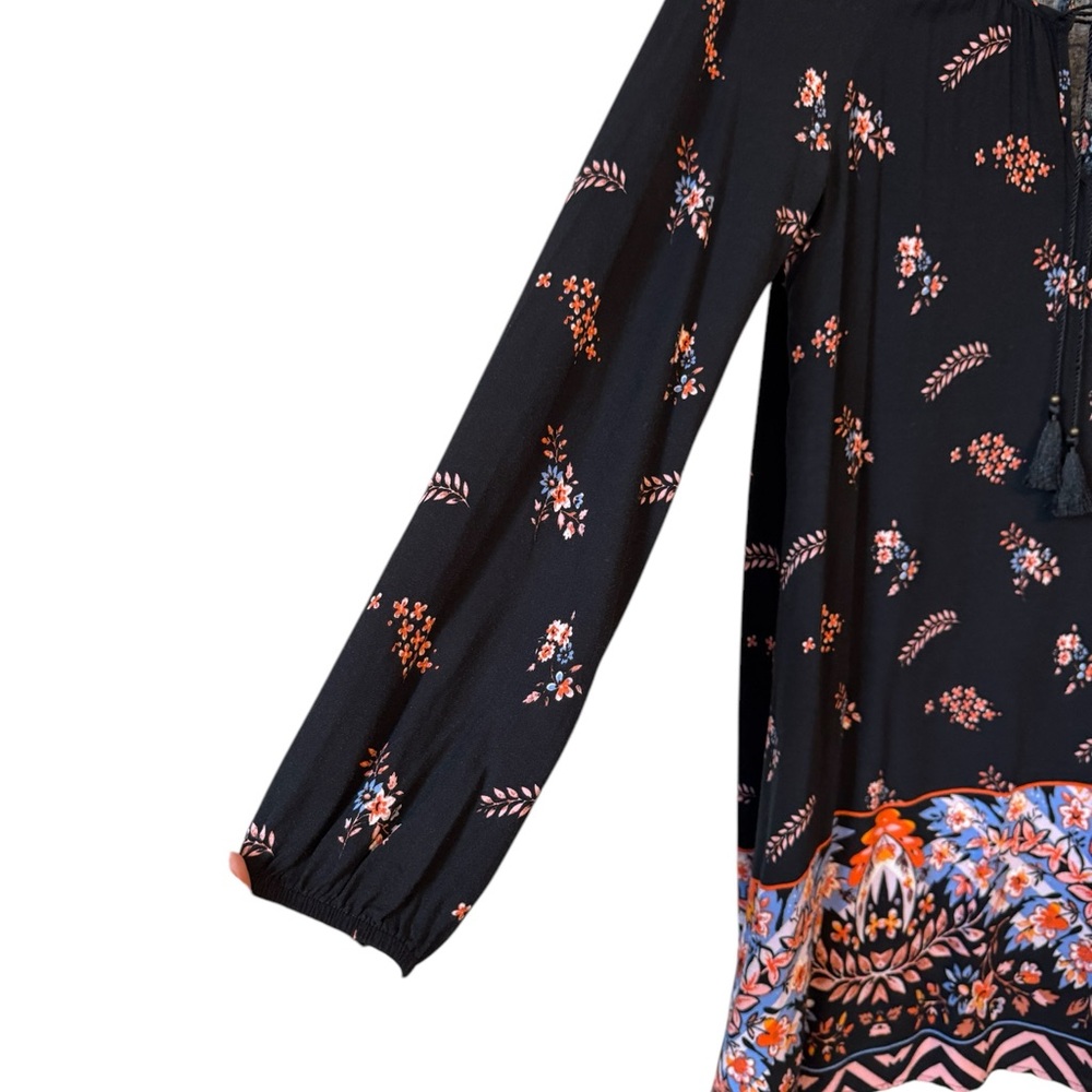 ❤️Express Black Floral Tunic Dress XSMALL #CL - Picture 4 of 6